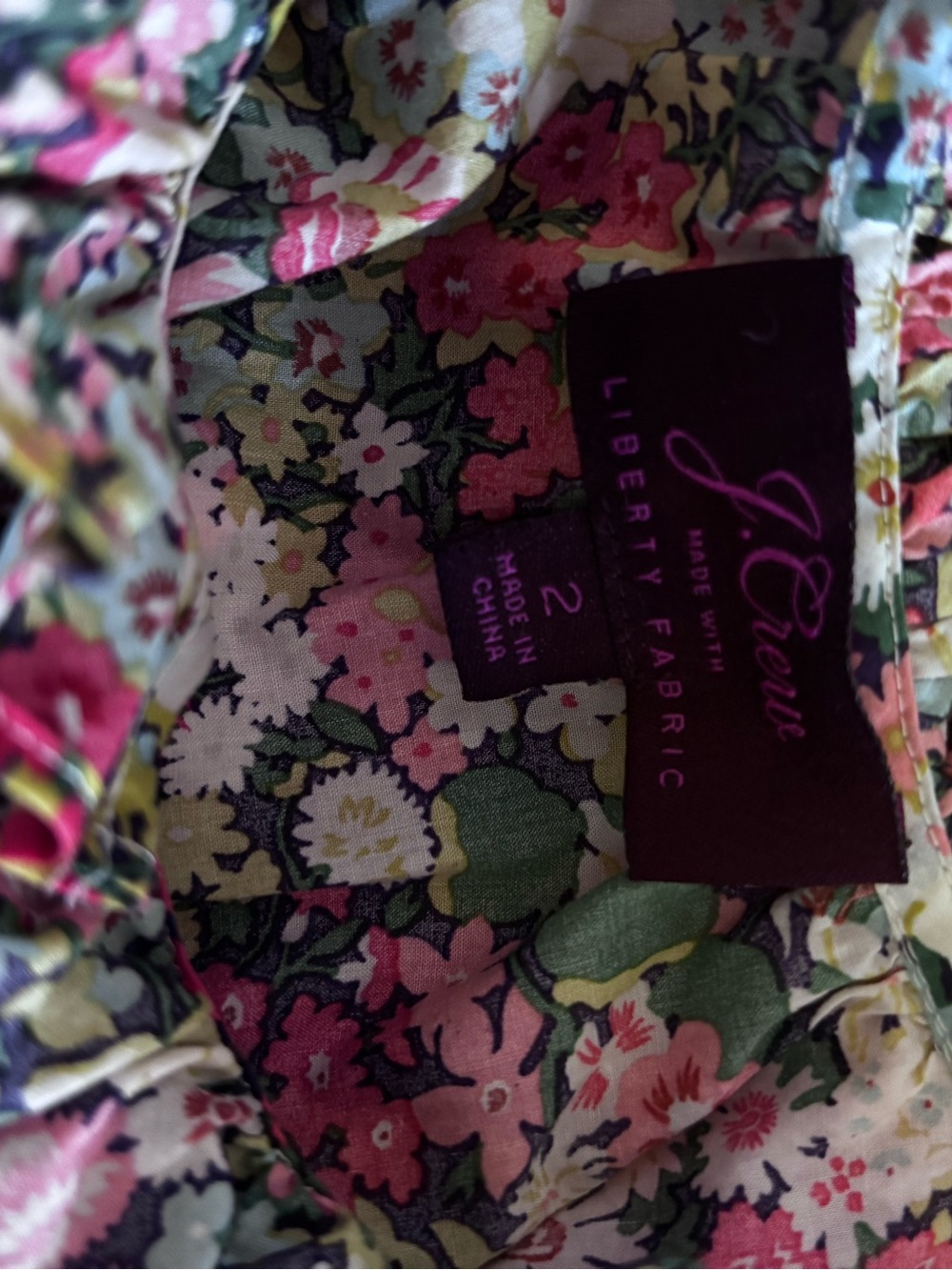 J Crew Liberty Thorpe Floral Ruffle Tank Top Cotton V Keyhole Cottage Sz 2 - Picture 7 of 9